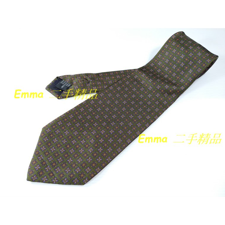 LANVIN 義大利製造 100%純絲領帶  (二手真品)