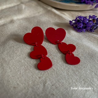 Ivón Accessory - 甜甜 愛心 銀針 耳環 Sweety Earrings