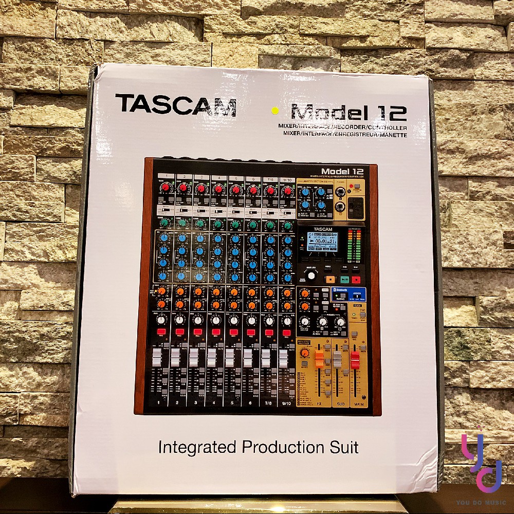 「現貨免運費」 贈專用音源線 Tascam Model12 MIXER 可接 USB 混音座 錄音 音控