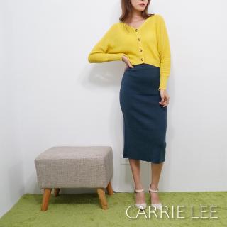 【NEW現貨】輕鬆修身V領短版針織外套 黃,棕【09.24】Carrie Lee INN-JR0061