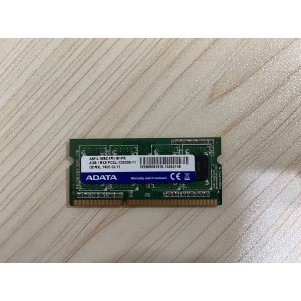 ADATA 威剛 4GB記憶體DDR3L 筆電專用 1.35V電壓 1RX8 PC3L-12800S-11