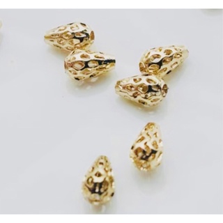 美國14k包金 正品 高單位保色 精緻水滴鏤空小隔珠 4*6mm 耳環項鍊 手鍊配件 DIY 手作材料