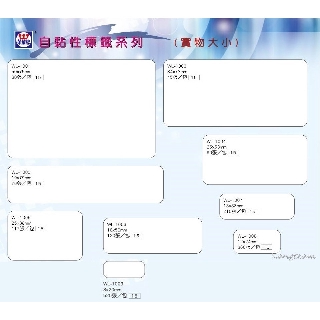 華麗牌 自黏性標籤 白色 無框 空白標籤﹝各式規格﹞