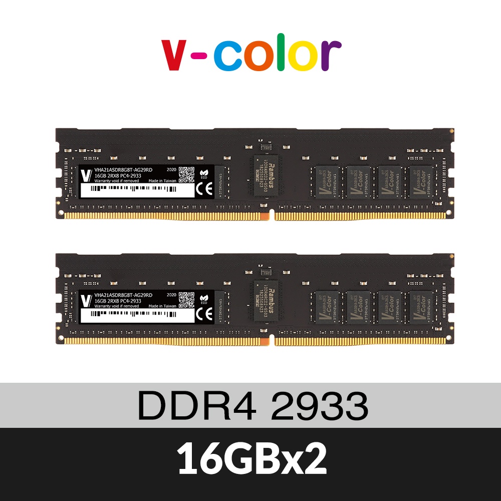 v-color全何Apple Mac Pro專用DDR4 2933 32GB(16GBX2) R-DIMM 伺服器記憶體
