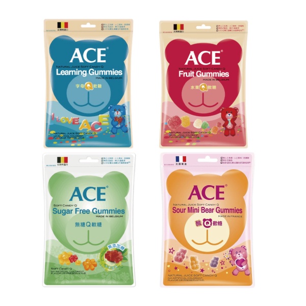 比利時 ACE Q軟糖隨手包(多款可選)44g-48g 無糖軟糖 水果軟糖【麗兒采家】