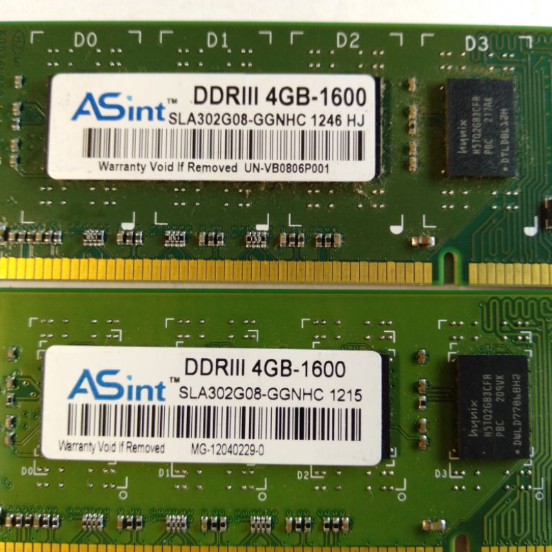 Asint DDR3 4G 1600桌機用記憶體