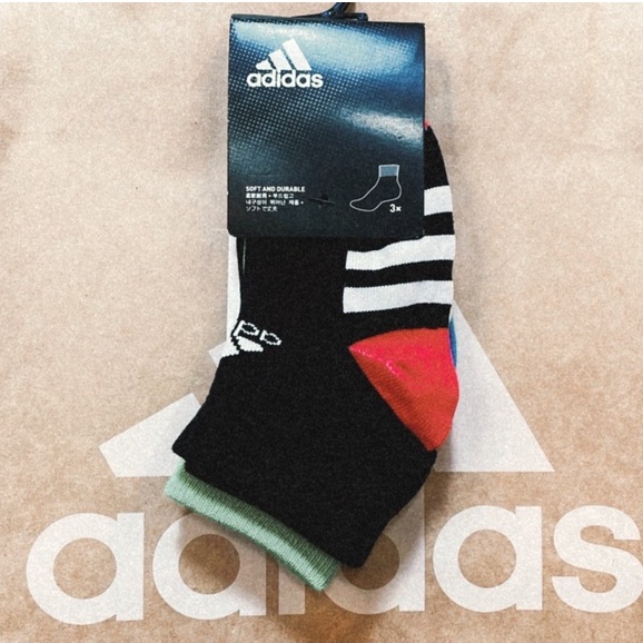 ADIDAS KIDS ANKLE 3P 童襪 GV6534 中筒襪 襪子 愛迪達 三入 綠藍紅