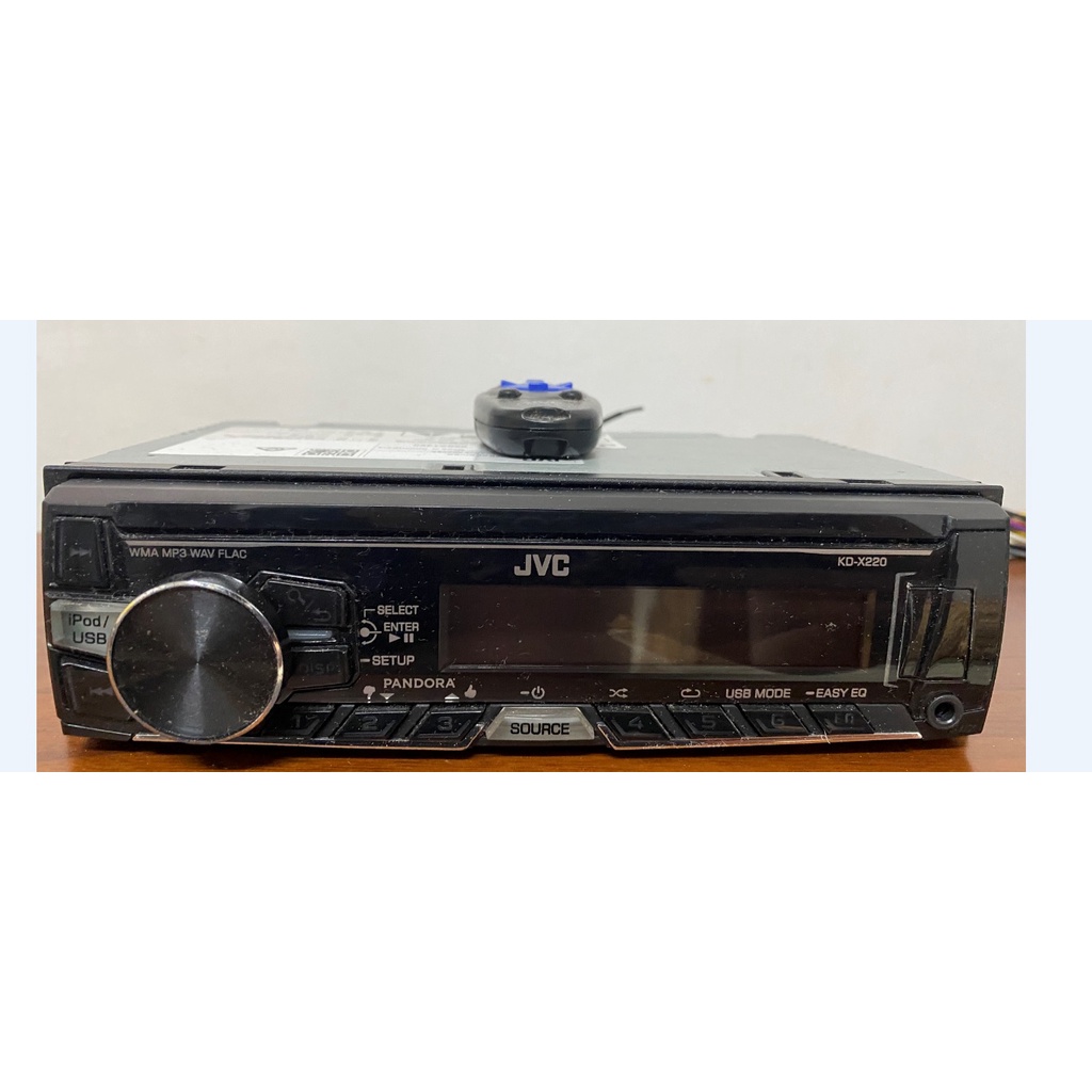二手JVC KD-X220 汽車音響無碟主機(USB/AUX)，含線組、遙控器