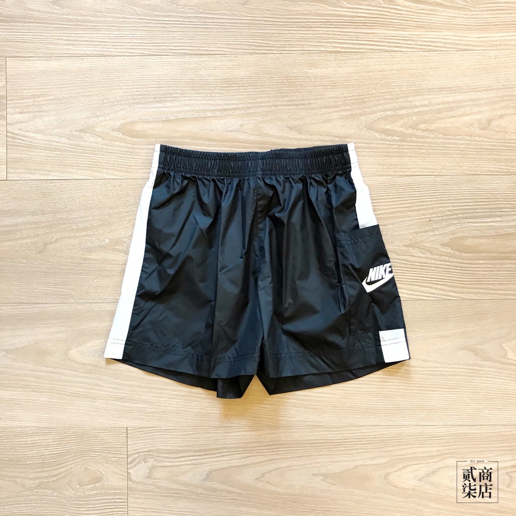 (貳柒商店) NIKE NSW Woven Shorts 女款 黑色 黑白 短褲 大口袋 防風 CJ1689-010