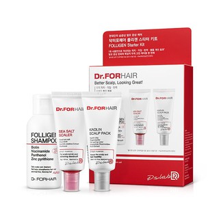 Dr.FORHAIR 豐盈系列 頭皮護理旅行組 頭皮護理豐盈洗髮精50/海鹽去角質凝膠30/礦物泥頭皮護理髮膜30ml