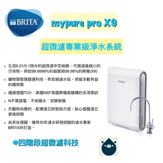 德國BRITA Mypure Pro X9 超微濾專業級淨水系統 贈安裝 私訊聊聊享優惠