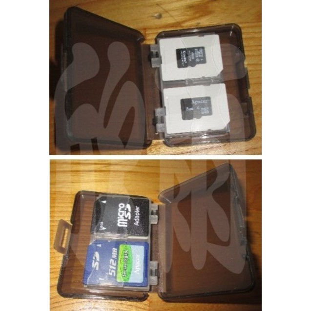 4入多功能 記憶卡收納盒，附Micro SD裸卡盤X2【 手機 平版 數位相機 記憶卡 收納盒 】