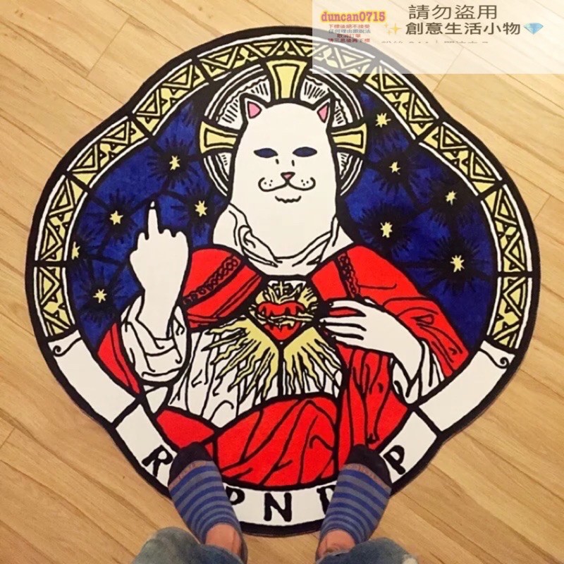 翻玩 非 Ripndip 賤貓 中指貓 潮牌 地墊 地毯 潮流  吸水墊 教皇 短毛墊 supreme 歐美 Bape