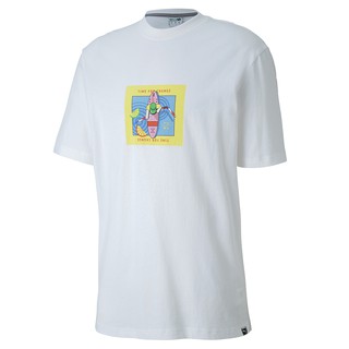 PUMA Downtown 男裝 短袖 上衣 T恤 圖樣 歐規 白【運動世界】59636952