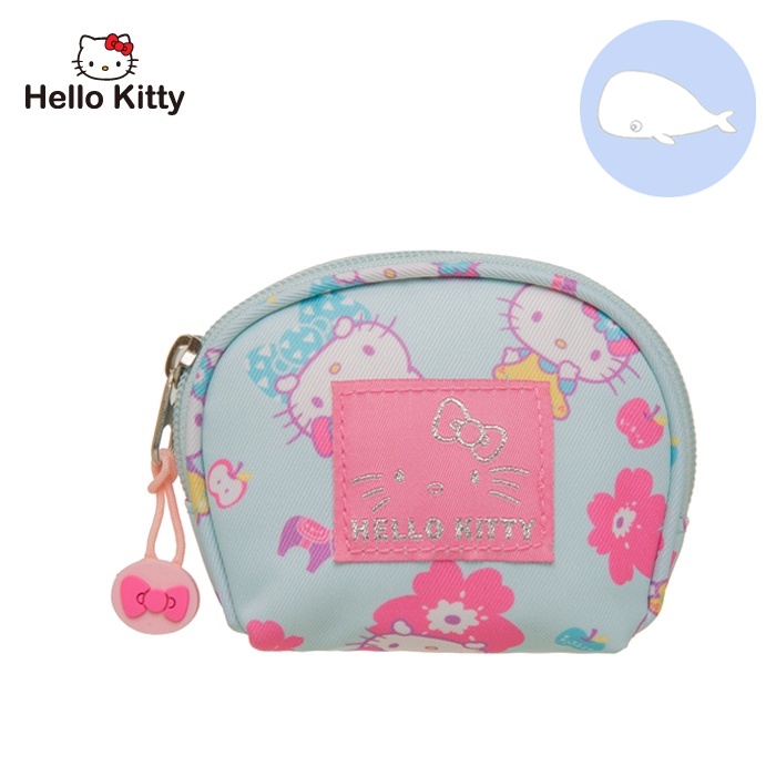 【小鯨魚包包館】Hello Kitty 花漾樂園-貝殼零錢包-淺綠 KT01W03MI 零錢包
