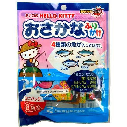 日本直郵 品質保證 日本田中食品 Hello Kitty 4種類魚 拌飯料2.0g*8袋入
