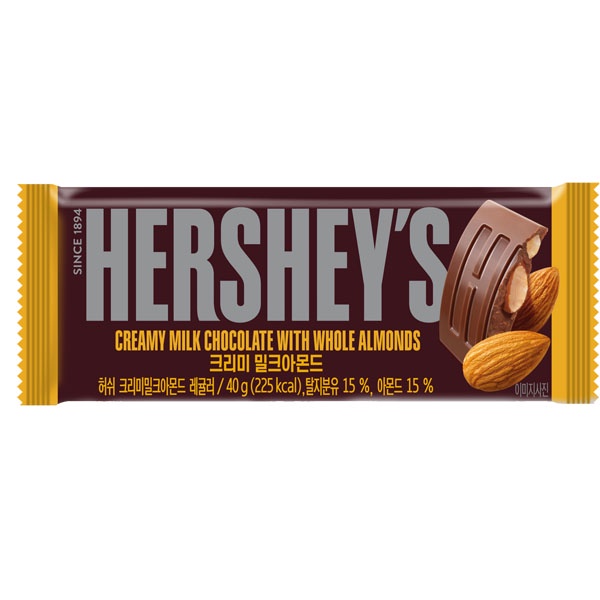 HERSHEY 好時 HERSHEY’S 好時杏仁巧克力 杏仁巧克力片 杏仁夾餡牛奶 巧克力 片裝 HERSHEY S