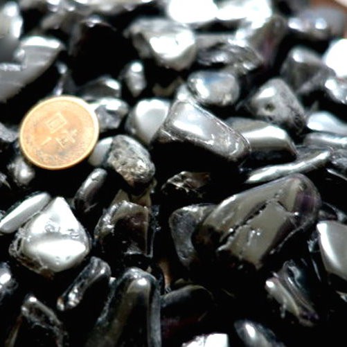 『晶鑽水晶』巴西黑碧璽粒 滾石~鏡面光澤~又黑釉亮~超值特惠中-300公克裝