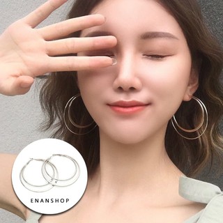 雙層大圈圈耳環 歐美風誇張耳環 復古圓圈耳環 可改無耳洞 耳夾 耳環 惡南宅急店【0347D】