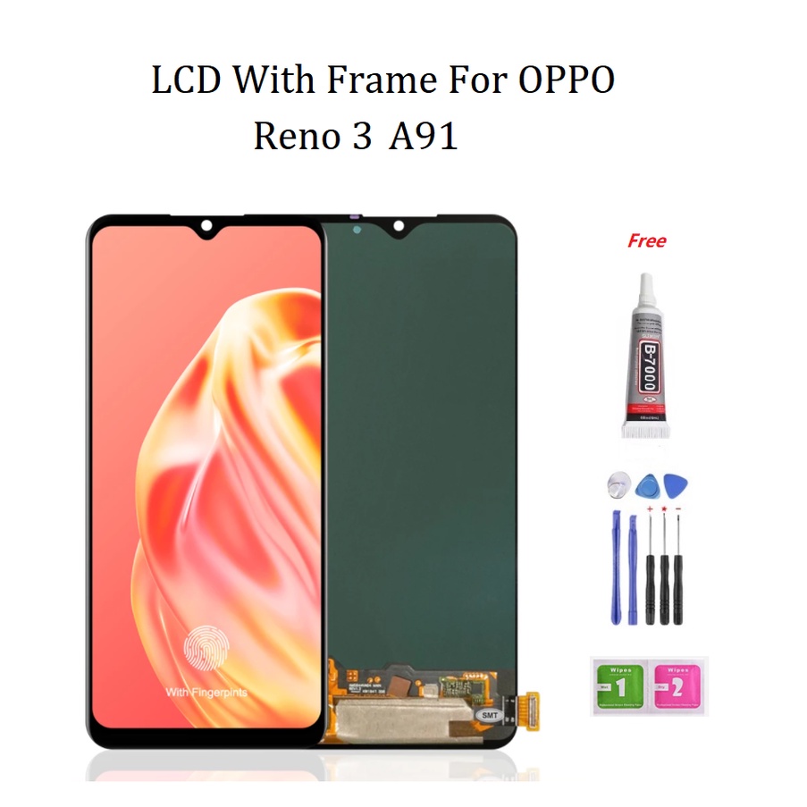 帶框螢幕總成兼容 OPPO A91 Reno 3 LCD 顯示屏 液晶面板 螢幕總成 屏幕總成