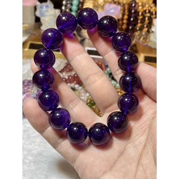 💎鈦頂級水晶專賣💎 15mm精品紫水晶手珠 稀有紫羅蘭成色