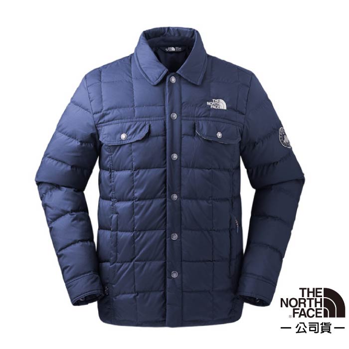 【美國 The North Face】男款 DWR防潑水防風保暖外套 (襯衫領) 700蓬鬆度鵝絨填充 3L73 藍 N