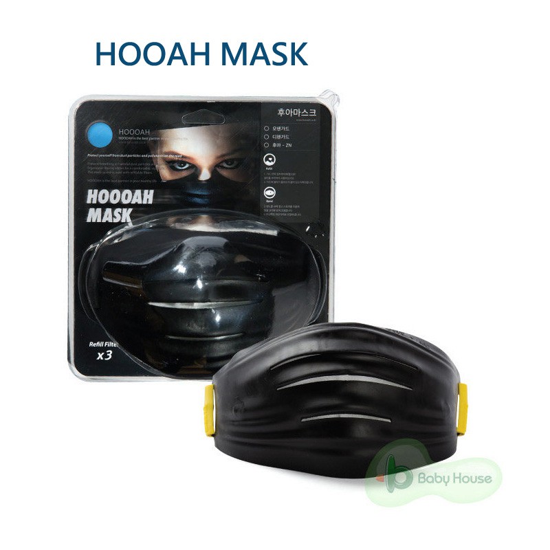 Hoooah OFNGUARD 3D 雙劍守護神3D無毒雙層防護明星時尚口罩-黑色 (防護面罩+3入補充濾材)