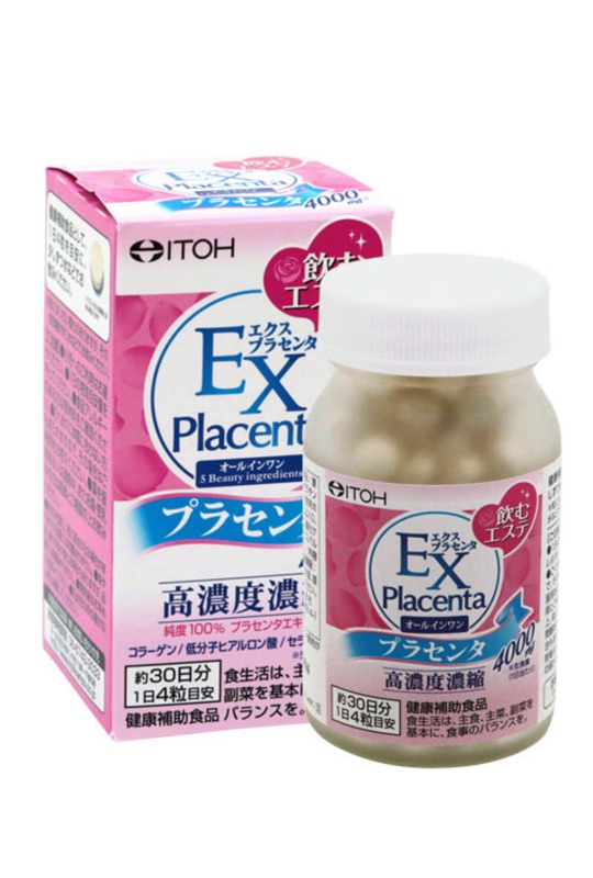 ITOH 井藤漢方 EX PLACENTA 煥顏胎盤錠 30日 胎盤素 膠原蛋白錠 玻尿酸 神經酰胺 Q10