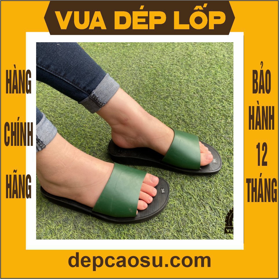 1 橫帶橡膠涼鞋帶鞋底 2.5 厘米苔蘚綠品牌 King Pham Quang Xuan 輪胎拖鞋實圖