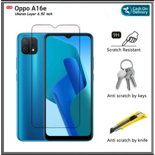 LAYAR Riyanali_Shop 鋼化玻璃透明 Oppo A16 A16E 防刮 HP 玻璃螢幕