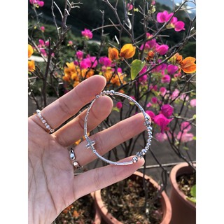 ▪️純銀 十字架克羅心彈性手環▪️手作飾品