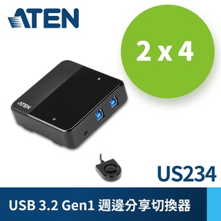ATEN 2 x 4 USB USB 3.2 Gen1 週邊分享切換器 - US234