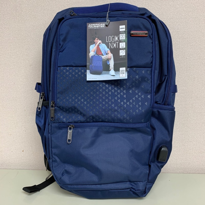 ［全新］AMERICAN TOURISTER/AT/美國旅行者 高質感深藍色 筆電後背包 LOGIX NXT