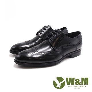 W&M (男) 經典壓花紋商務正裝鞋 男鞋－黑色(另有深褐色)
