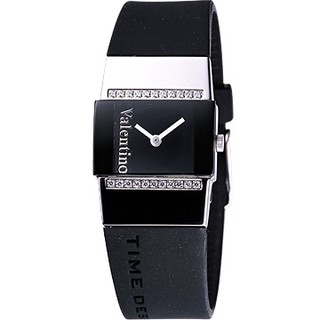 Valentino 范倫鐵諾 躍動黑白時尚晶鑽腕錶