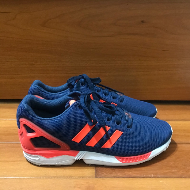 （限q378946下單)Adidas ZX FLUX 藍橘配色 二手