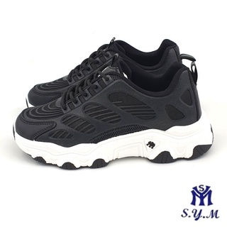 【MEI LAN】S.Y.M (女) 韓版 百搭 時尚 美腿 運動鞋 透氣 耐磨 止滑 7890 黑 另有米色