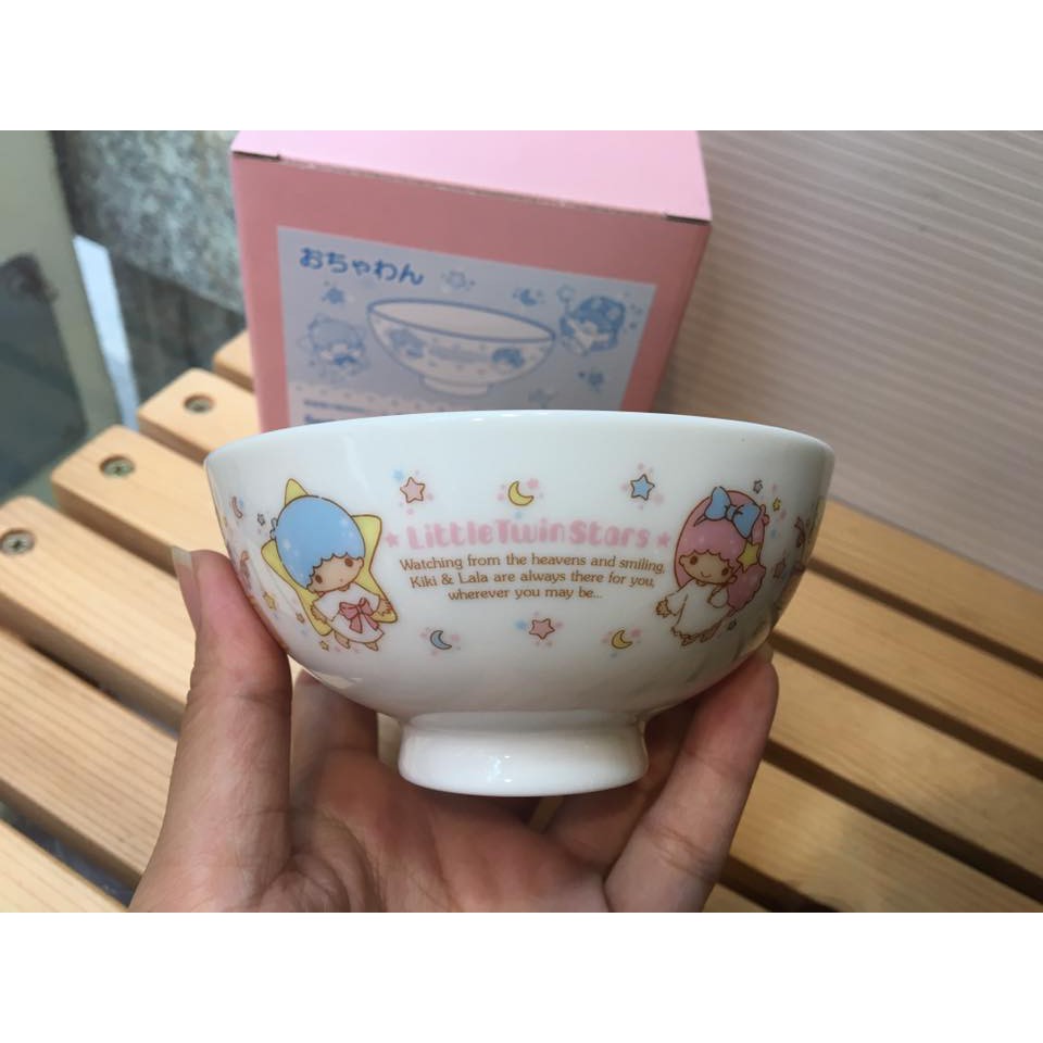 阿虎會社【B - 985】正版 日本進口 三麗鷗 雙子星 kikilala 飯碗 陶瓷碗 日本製陶瓷飯碗 現貨