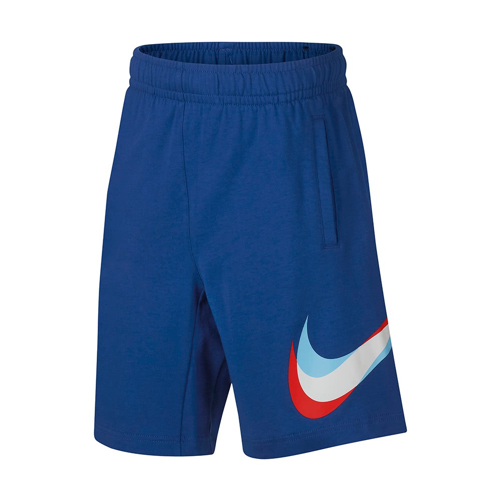 【NIKE 耐吉】906B NSW SHORT CORE JSY HBR男童 休閒 訓練 運動 短褲藍AQ9498438