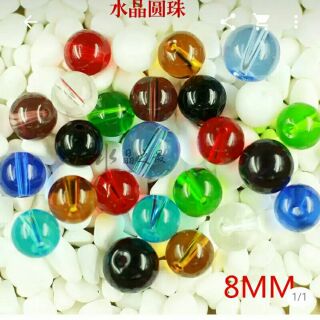 (24h出貨) 五行珠 6mm 8mm 10mm玻璃水晶圓珠 隔珠 佛珠 穿珠 串珠 diy手工藝品 五行 散珠配件