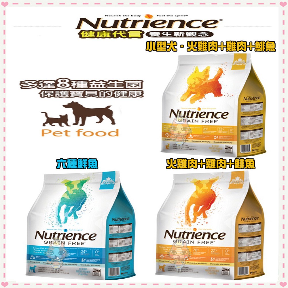 ~Petroyal~ 紐崔斯 Nutrience無穀養生犬 小型犬 火雞肉雞肉鯡魚 六種魚 2.5kg 5kg 狗飼料