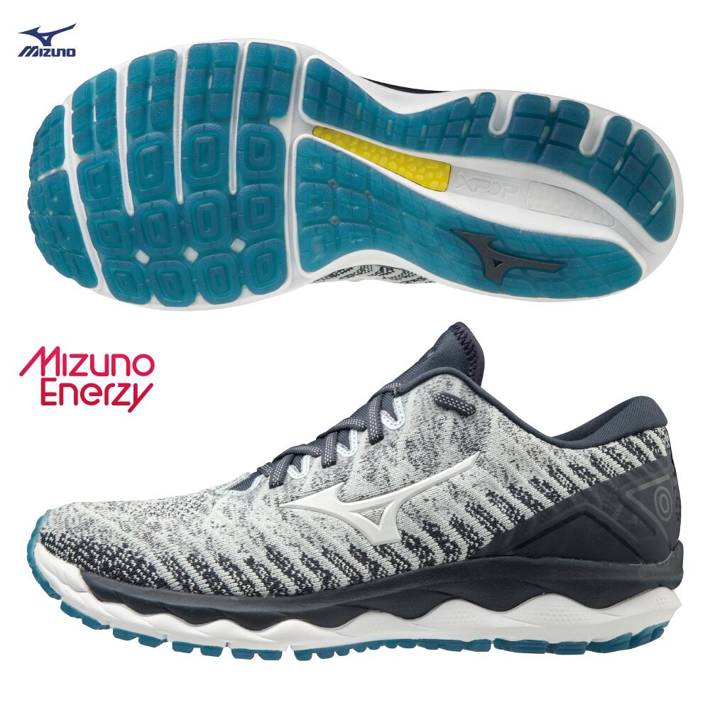 MIZUNO WAVE SKY WAVEKNIT 4 男鞋 慢跑 ENERZY 白黑藍【運動世界】J1GC202501
