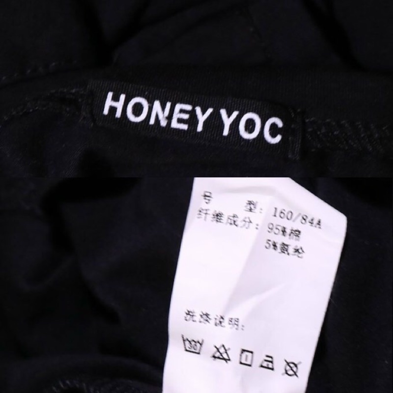 專櫃品牌 Honey Yoc 黑色造型棉質洋裝 蝦皮購物