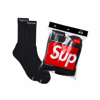 INDiCE ↗ Supreme x Hanes Crew Socks 4件組 中筒休閒襪 黑/白