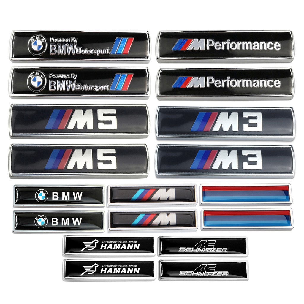 BMW 2 件/套 M Power M3 M5 AC Hamann 金屬汽車標誌側車身貼紙汽車後徽章貼花適用於寶馬 E8