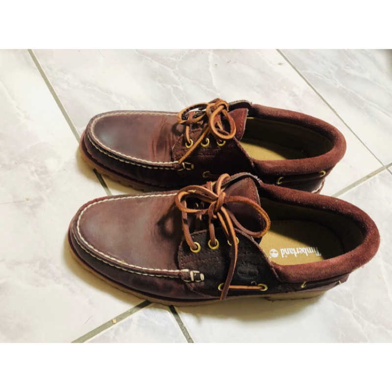 Timberland 男款深棕色手工縫製經典 三孔帆船鞋