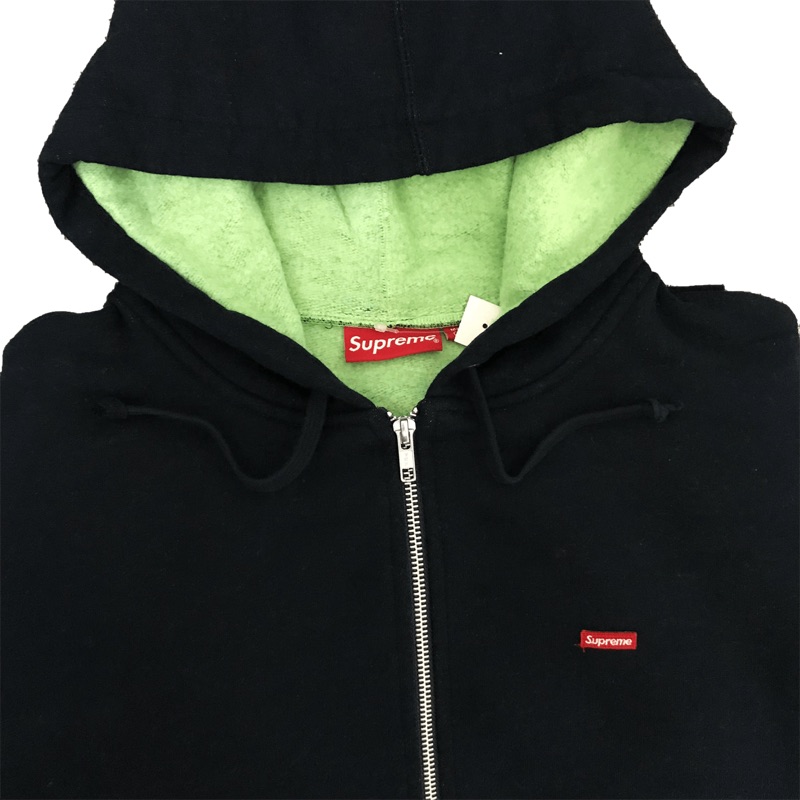 supreme contrast zip up hooded sweatshirt
