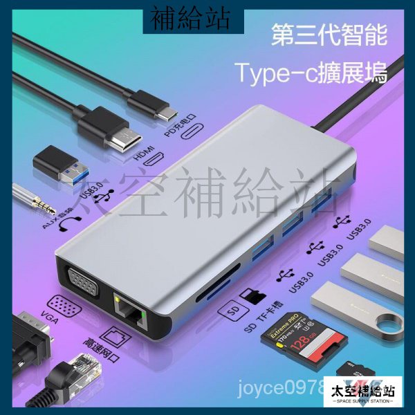 【滿額免運】Type-c擴拓器 擴展塢 轉USB器 轉換器 分線器  筆電轉接頭 筆電轉換器 有線網路HDMI USB轉
