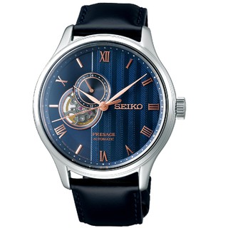 Seiko 精工錶 Presage 夜櫻 4R39-00W0B(SSA421J1)質感品味鏤空設計機械錶/藍面41.8m