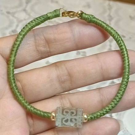 玩石手繩工坊-9-14m7A綠鋰輝石迴紋珠、非常有質感的色調、幸運手繩（下單請留尺寸）